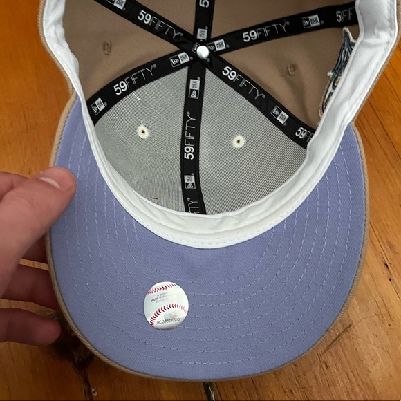 Toronto Bluejays New Era 7 1/2 Fitted Hat, 25th Anniversary Side Patch Violet UV - Picture 4 of 8